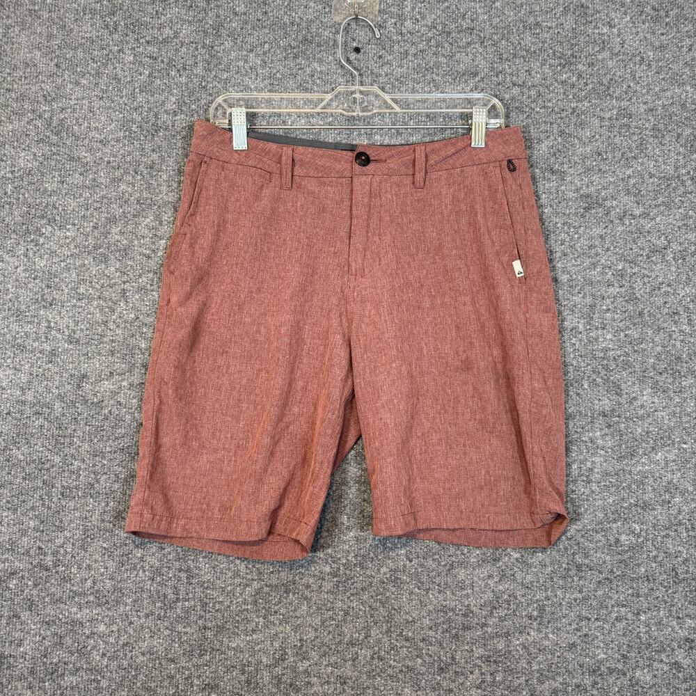 Quiksilver Amphibian Shorts Mens 30 Red‎ Hybrid Chino Flat Front Board Shorts